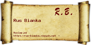 Rus Bianka névjegykártya